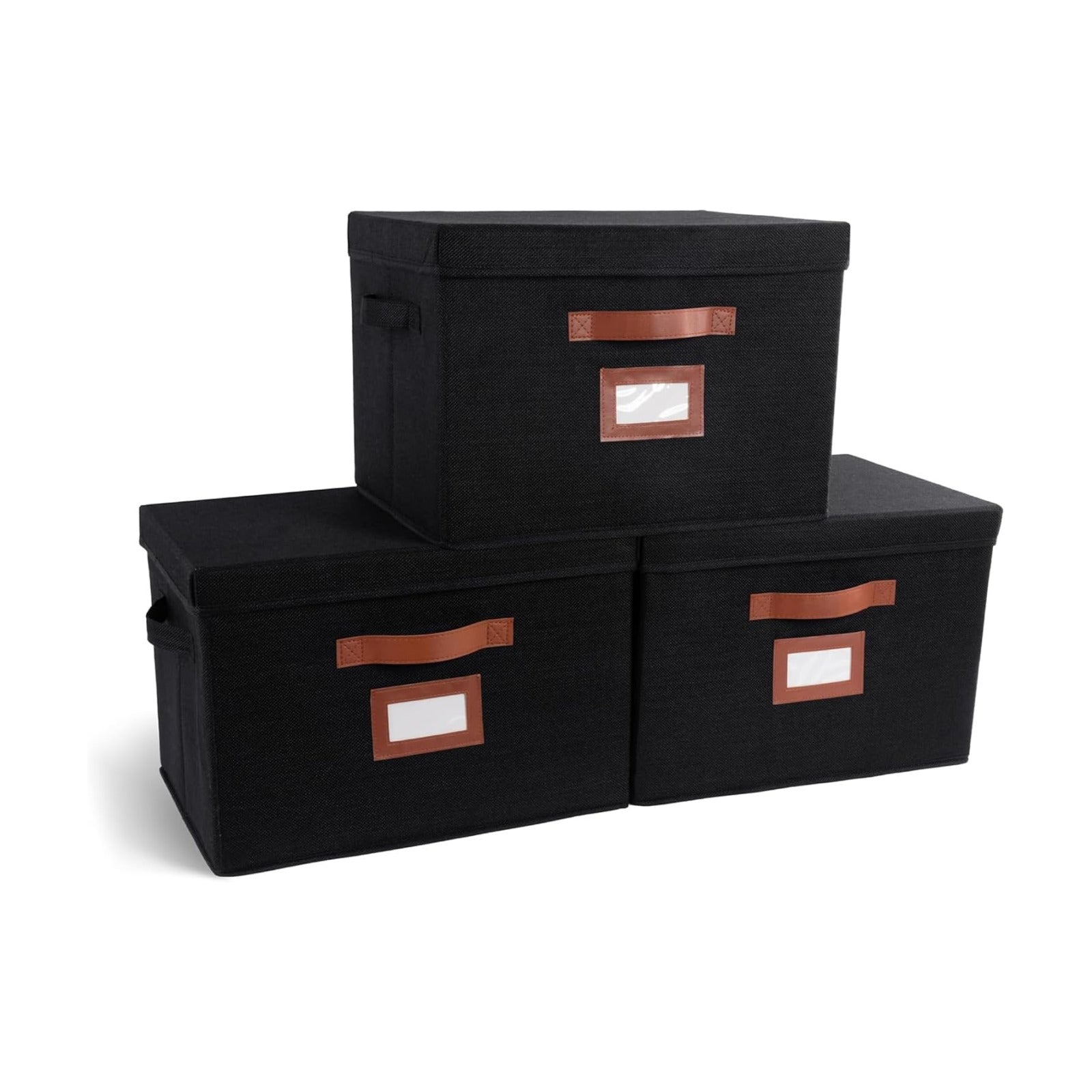 Label Holder / Decorative Bin / 15.75 x 11.25 x 11.25 / Set of 3