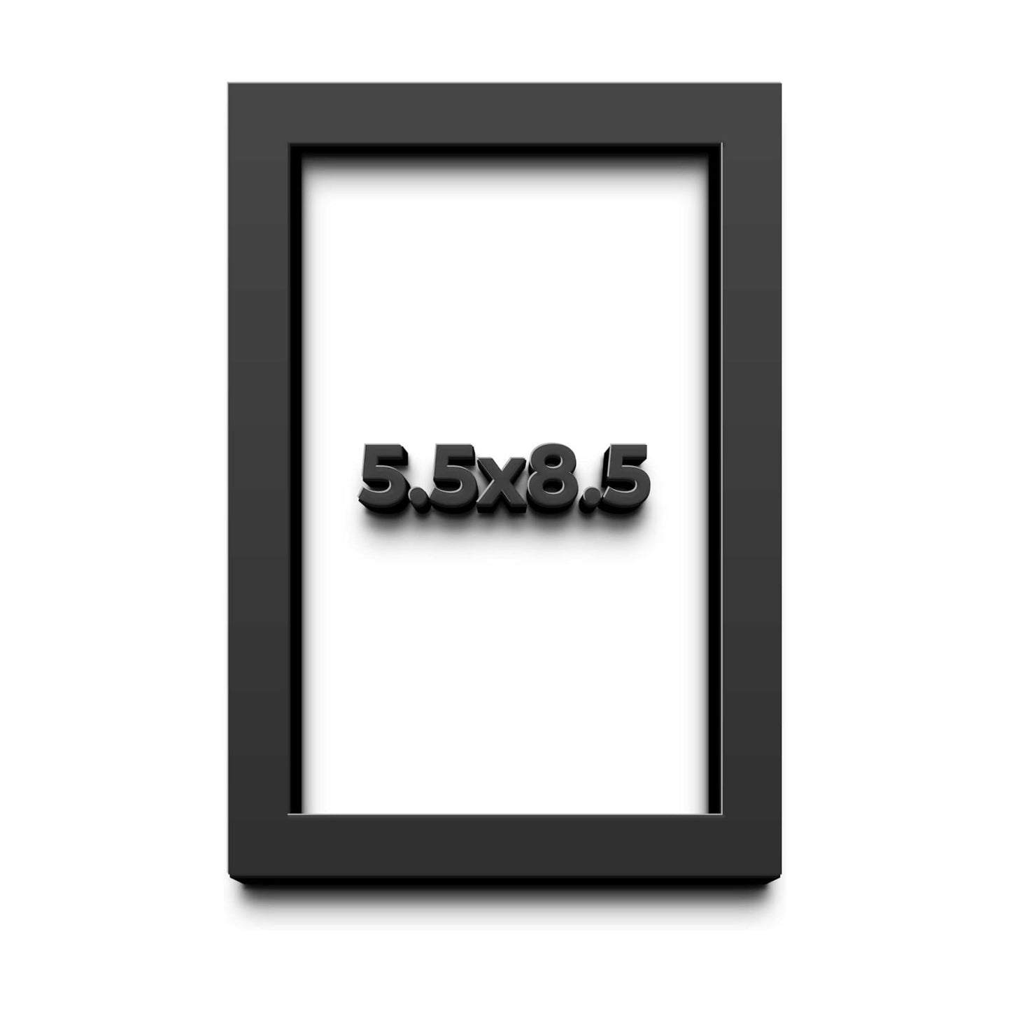 5.5x8.5 Shadow Box Black 2 Inches Deep Solid Wood Display Frame | UV Resistant Acrylic Plexiglass, Acid Free Backing