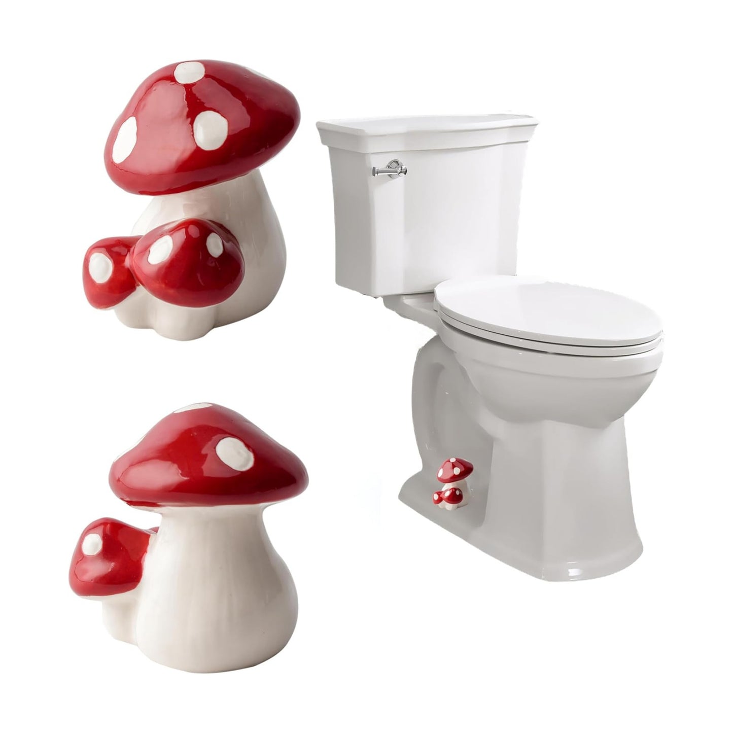 Mushroom Toilet Bolt Covers / Red