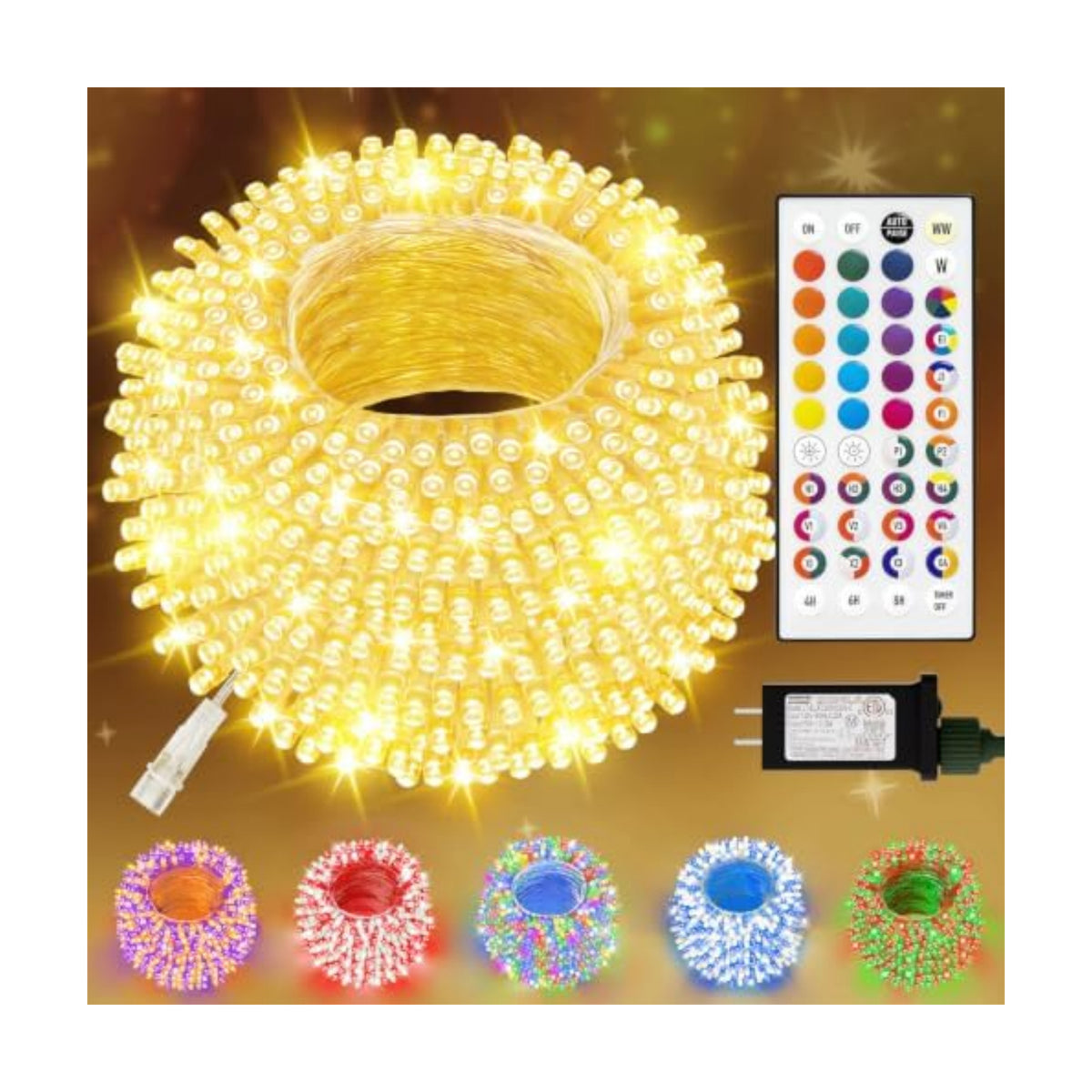 LitHome Color Changing Christmas String Lights Connectable, 66Ft 200 LED