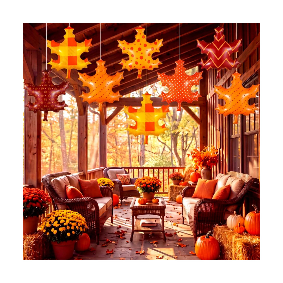 12 Pcs Fall Inflatable Leaf Classroom Decor Thanksgiving Large Maple Leaf
