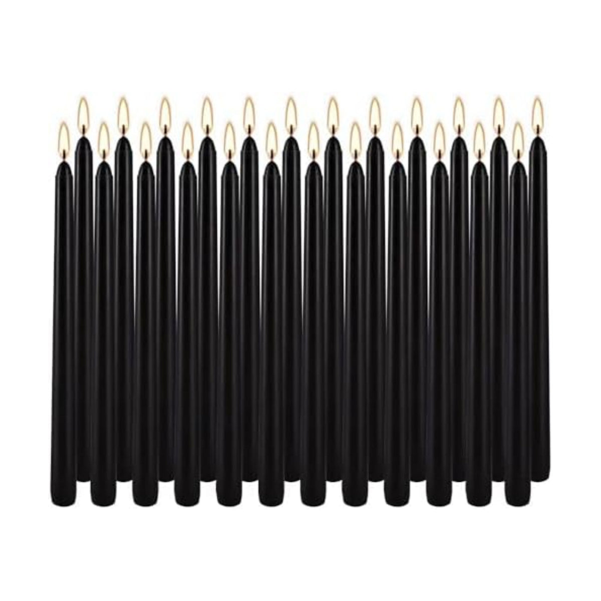 YOROXRG 24 Pack Black Taper Candles, 7-8 Hours Burn Time, Unscented, Smokeless and Dripless, 0.75 x 10 Inch Dinner Candle Set for Halloween, Household, Wedding, Party and Home Décor Candlesticks