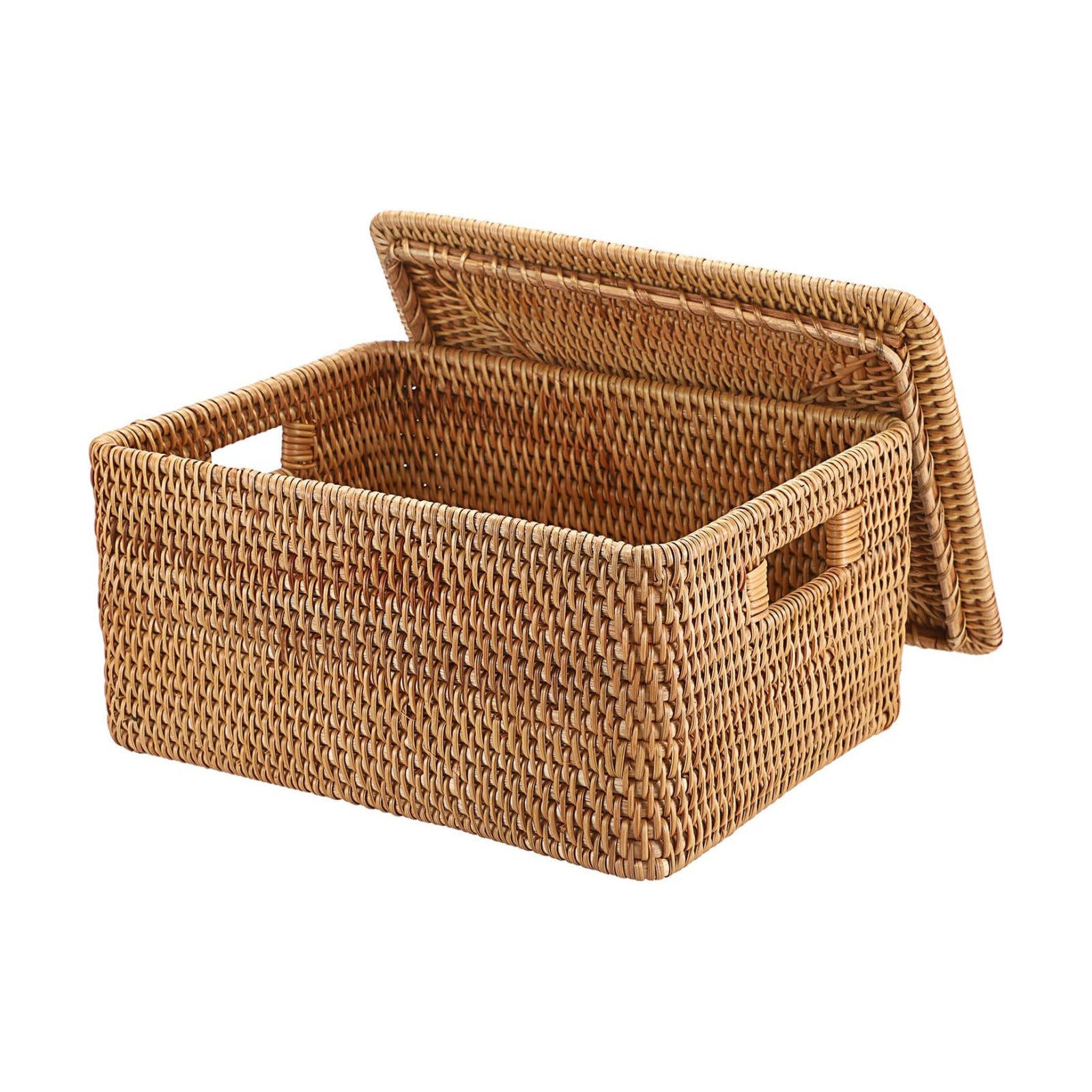 Wicker Storage Bins / 13.2"L x 10.2"W x 6.7"H / Natural Color