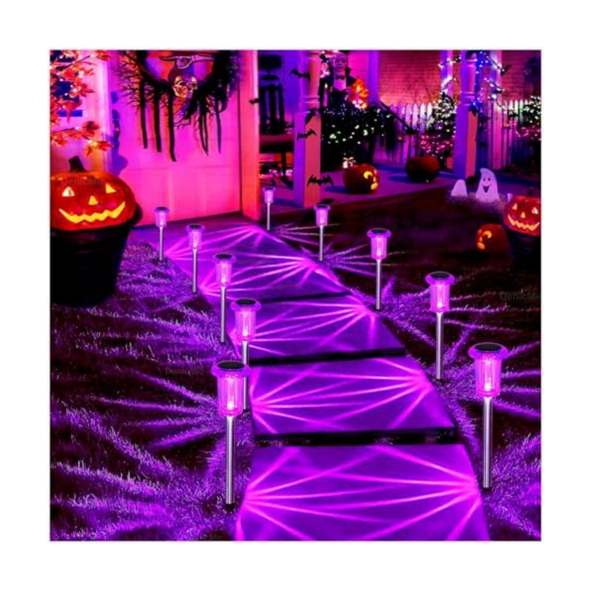 DenicMic Solar Halloween Lights Outdoor Waterproof 10 Pack Halloween Decor