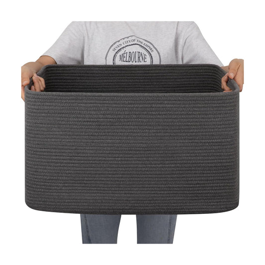 Storage Basket / Blanket Basket / Dark Grey / 22 x 17 x 12