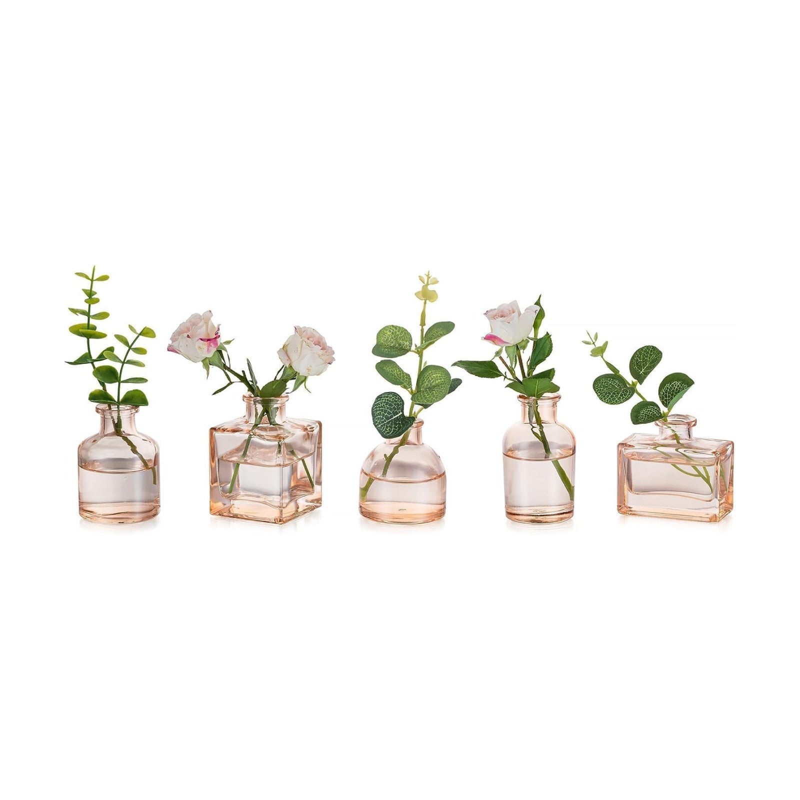 Glass Bud Vase / Champagne / Set of 5