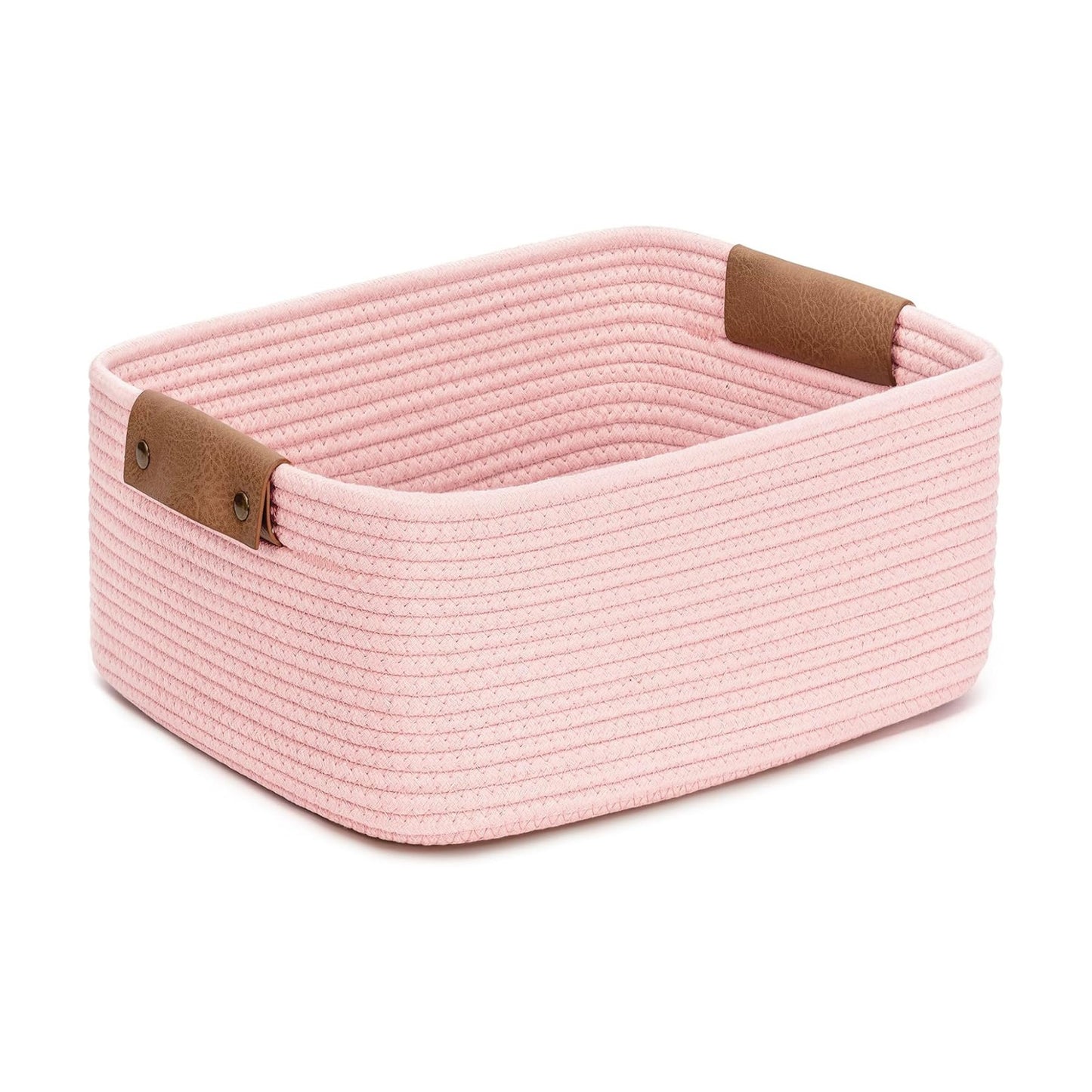 Decorative Woven Baskets / Pink / 14.5 x 13 x 6
