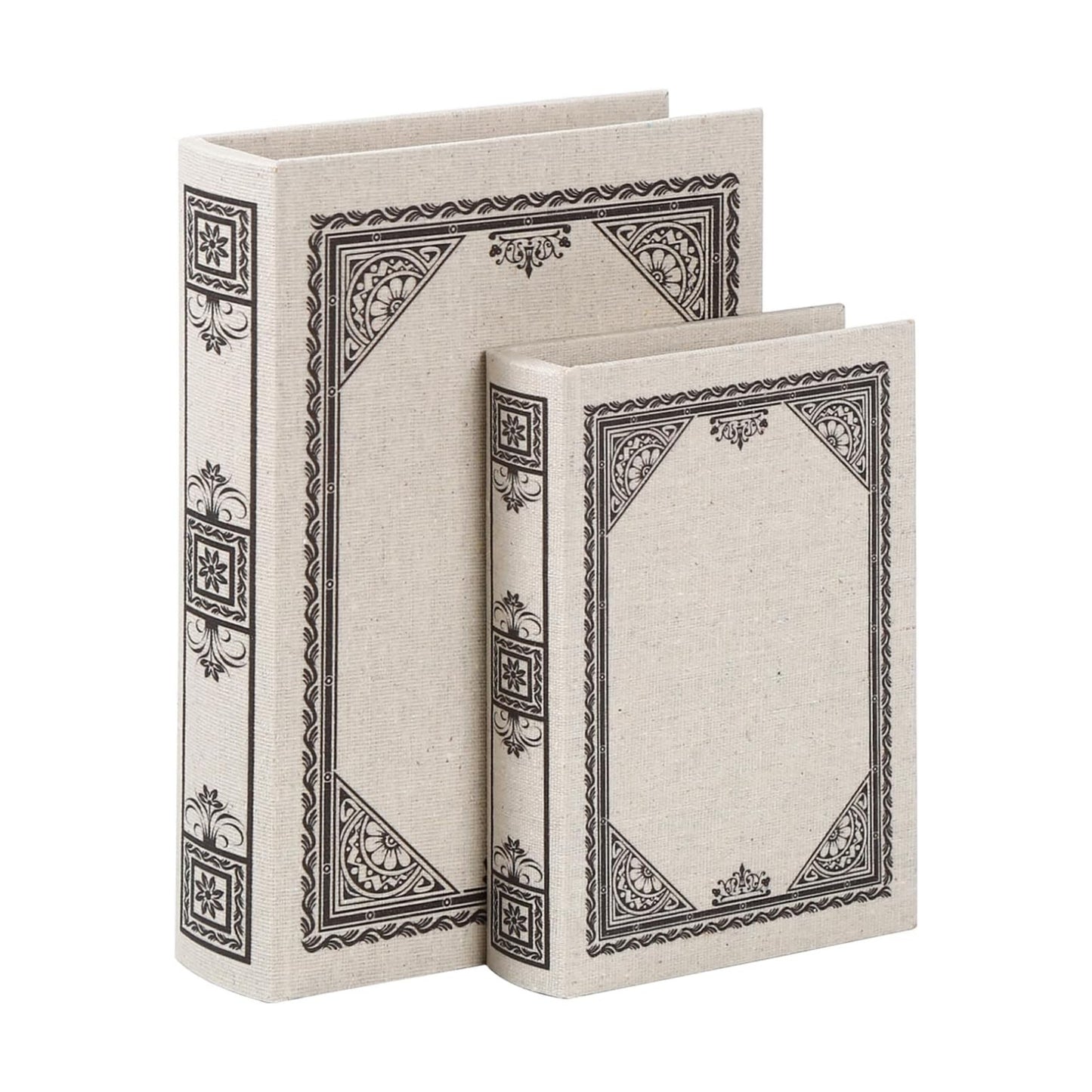 Vintage Faux Book Boxes / 2 x Square Pattern / Set of 2