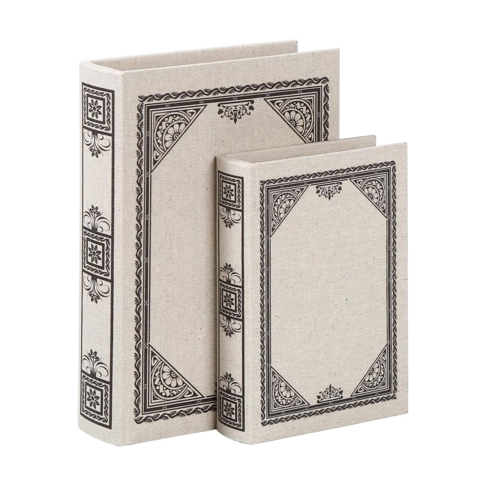 Vintage Faux Book Boxes / 2 x Square Pattern / Set of 2