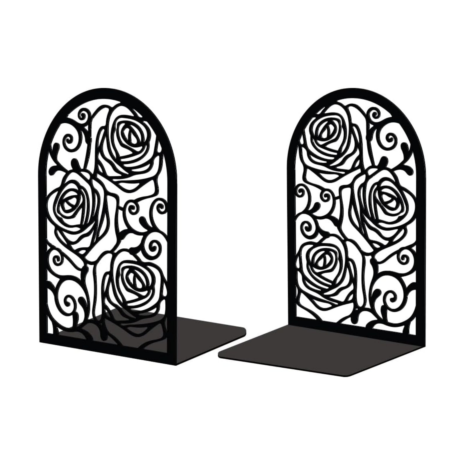 Metal Bookends / Modern Creative Heavy Duty Study Bookends Stoppers Holder Stand / Vintage Rose