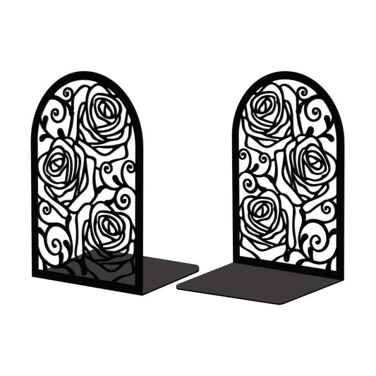 Metal Bookends / Modern Creative Heavy Duty Study Bookends Stoppers Holder Stand / Vintage Rose