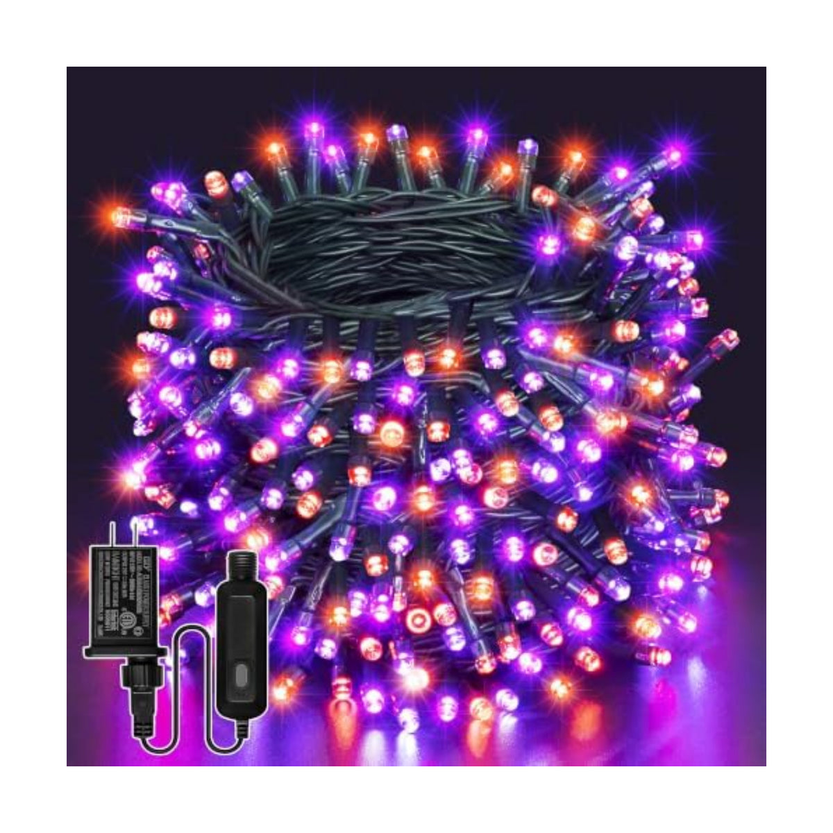 Guhope 66FT 200 LED Halloween Lights, Orange + Purple Halloween Lights Outdoor with 8 Lighting Modes, Waterproof String Light for Halloween Christmas Outdoor Party Yard Garden Decoration