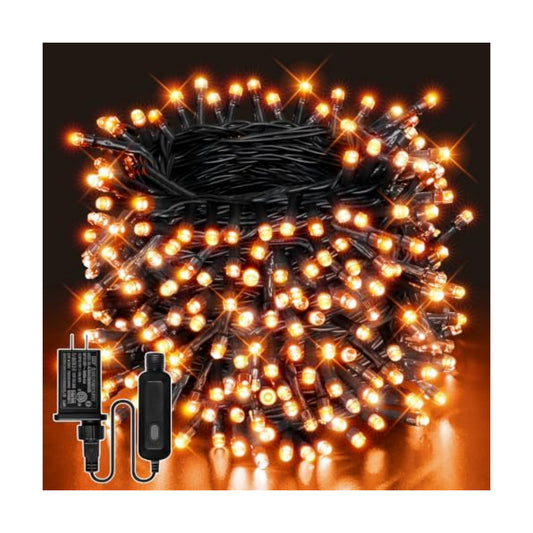 Guhope 66FT 200 LED Halloween Lights, Orange Halloween Lights Outdoor with 8 Lighting Modes, Waterproof String Lights for Halloween Christmas Outdoor Party Yard Garden Decoration