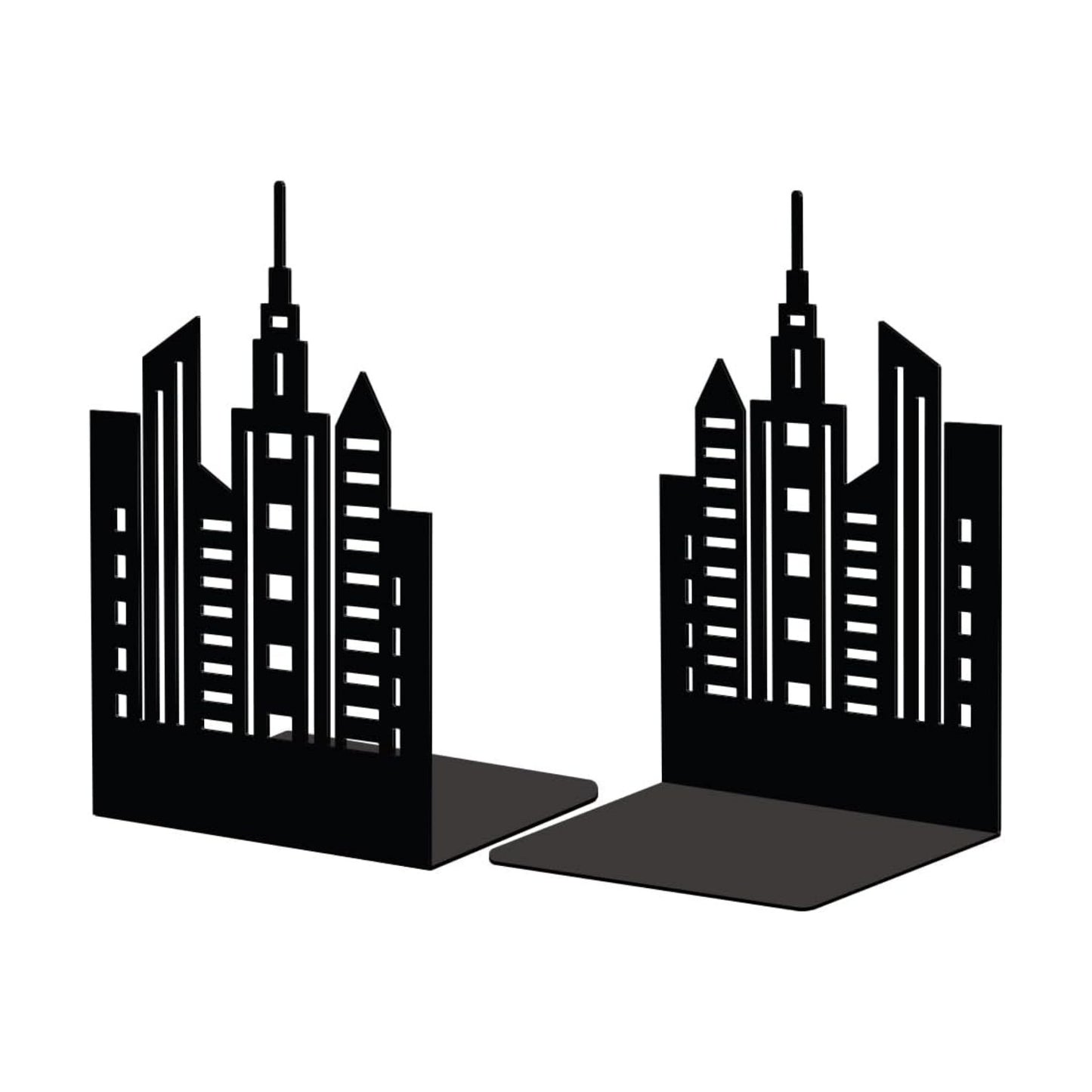 Metal Bookends / Modern Decorative Heavy Duty Study Book Support Stoppers / Building