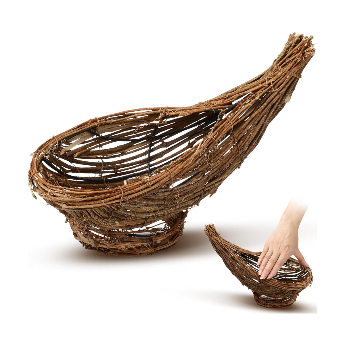 Dandat 12 Inch Thanksgiving Cornucopia Basket Horn of Plenty Centerpieces