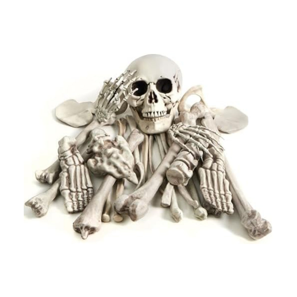 JOYIN 28 PCS Halloween Decorations Skeleton Bones and Skull Kit, Indoor Outdoor Decorations Plastic Bones Scary for Spooky Graveyard Haunted House Lawn Yard Party Decor