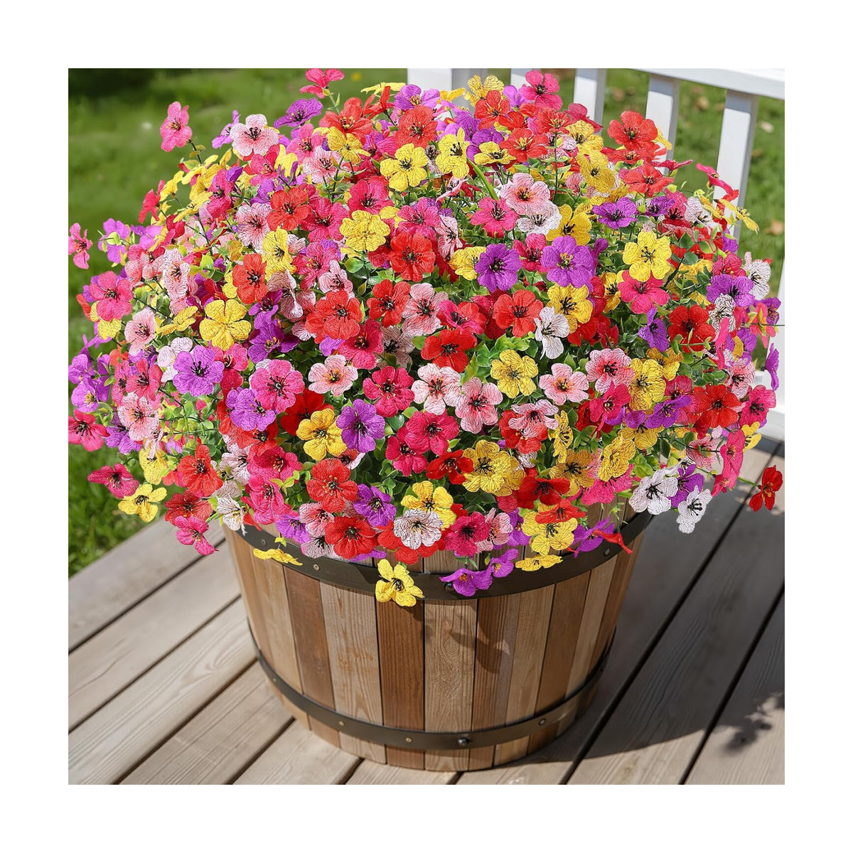Alupssuc 24 Bundles Artificial Daisy Flowers UV Resistant for Outdoor Decor