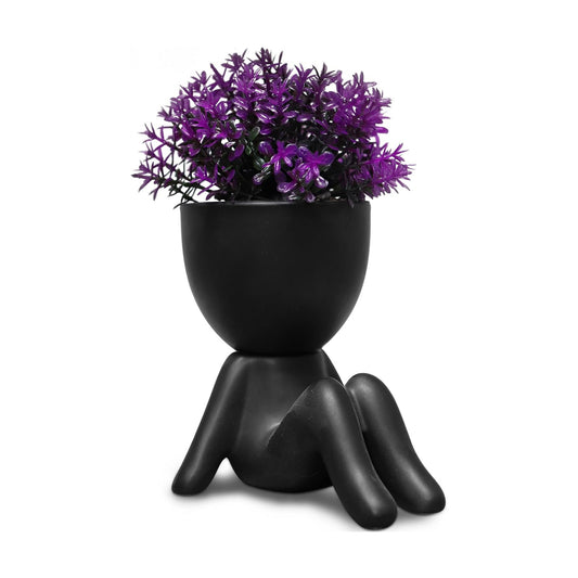 Fake Plants Mini Artificial Greenery Potted Plant / Black-g