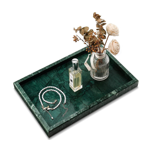 Real Natural Marble Tray / Green / 12 x 8 x 1.2