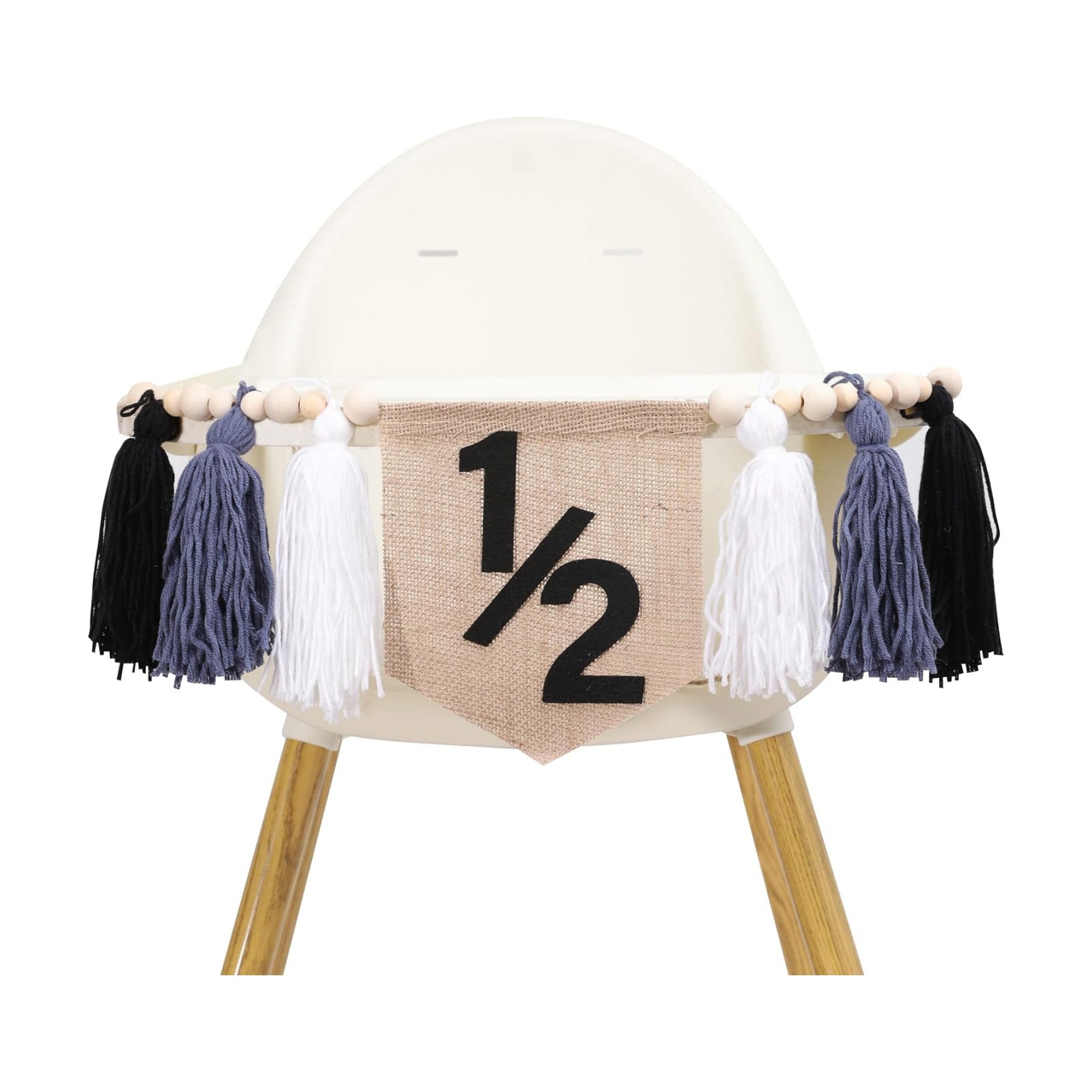 Tassel Wood Bead Highchair Garland / Black
