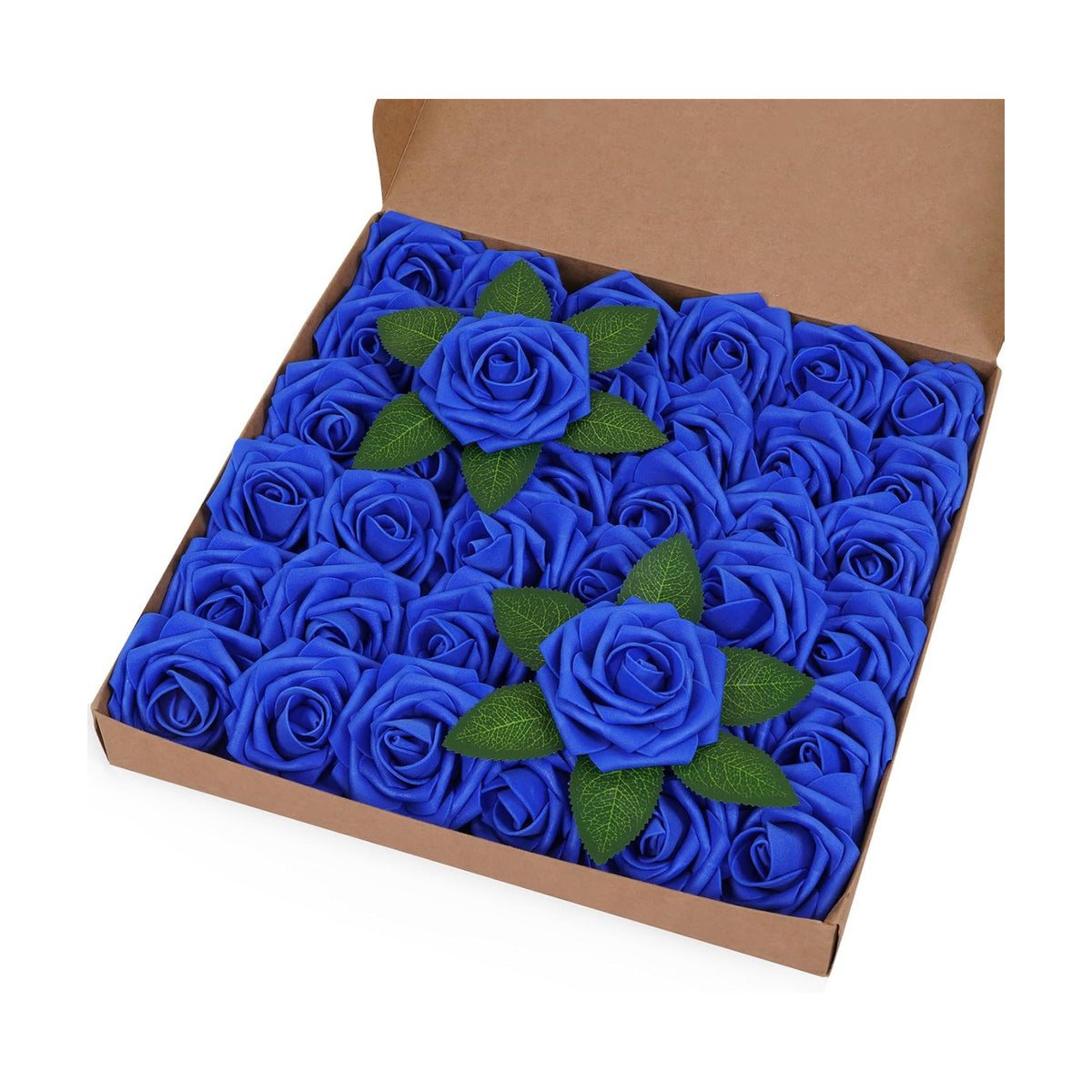 BLEUM CADE 36Pcs Artificial Flowers Fake Foam Roses with Stems for Wedding