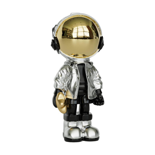 Small Figurine Statue Astronaut Sculpture Decor / Silver / Medium