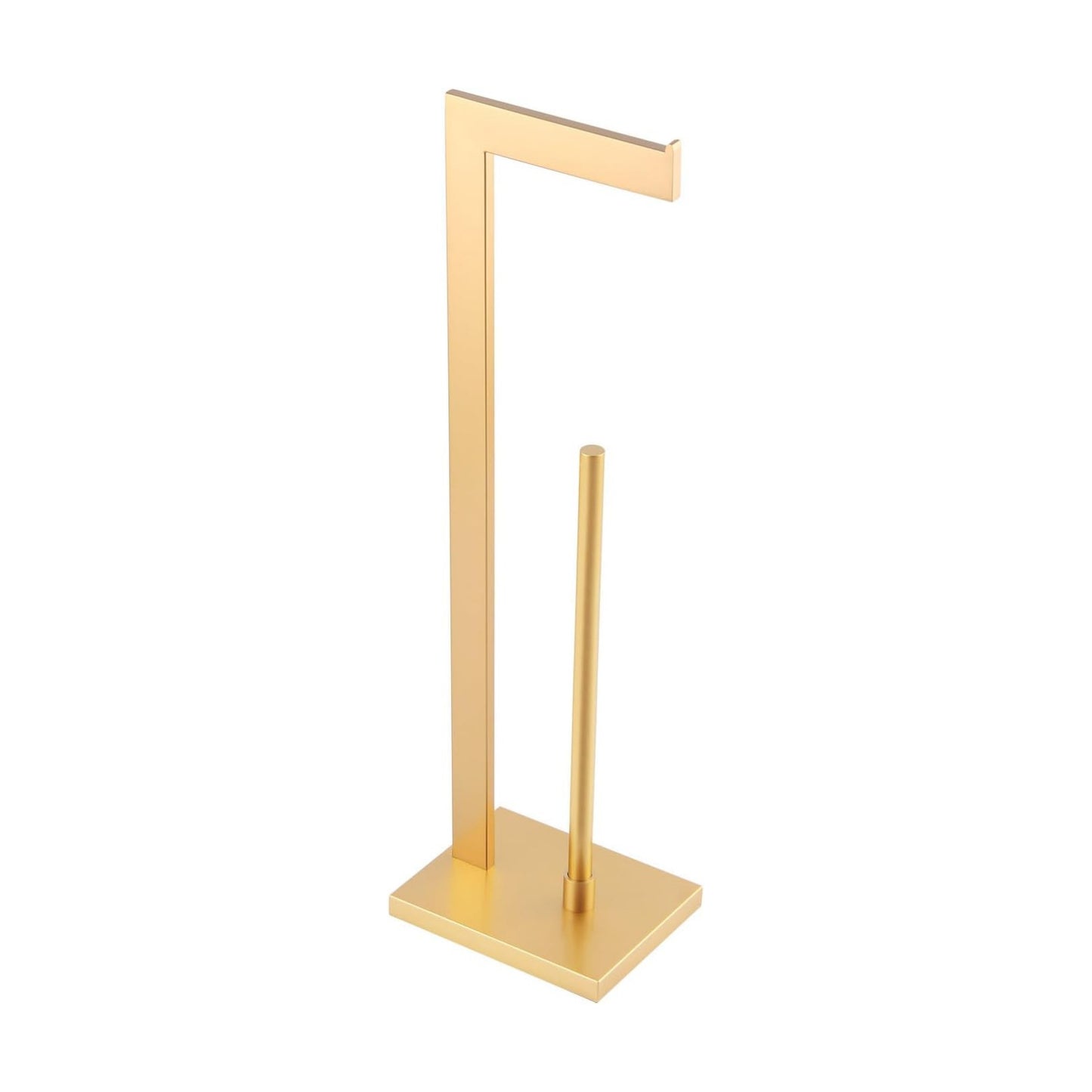 GERZWY Gold Toilet Paper Holder Free Standing with Reserve Stainless Steel Tissue Roll Holder Floor Stand Storage