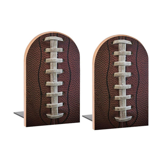 Vintage Book Ends Decorative Wood Bookends / American Football / 5 x 3.1