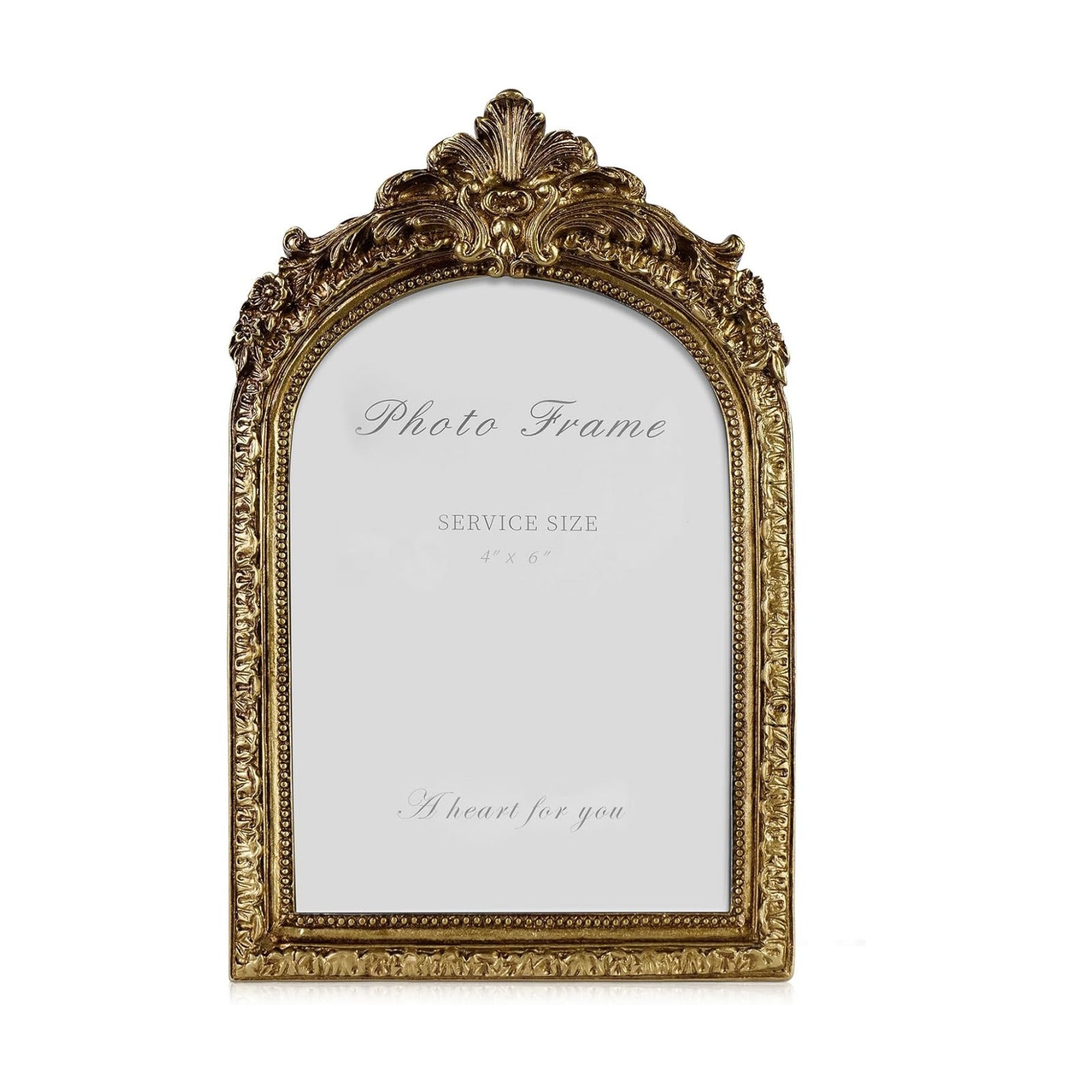 Vintage Picture Frame Arched Frames / Gold Arch / 4 x 6