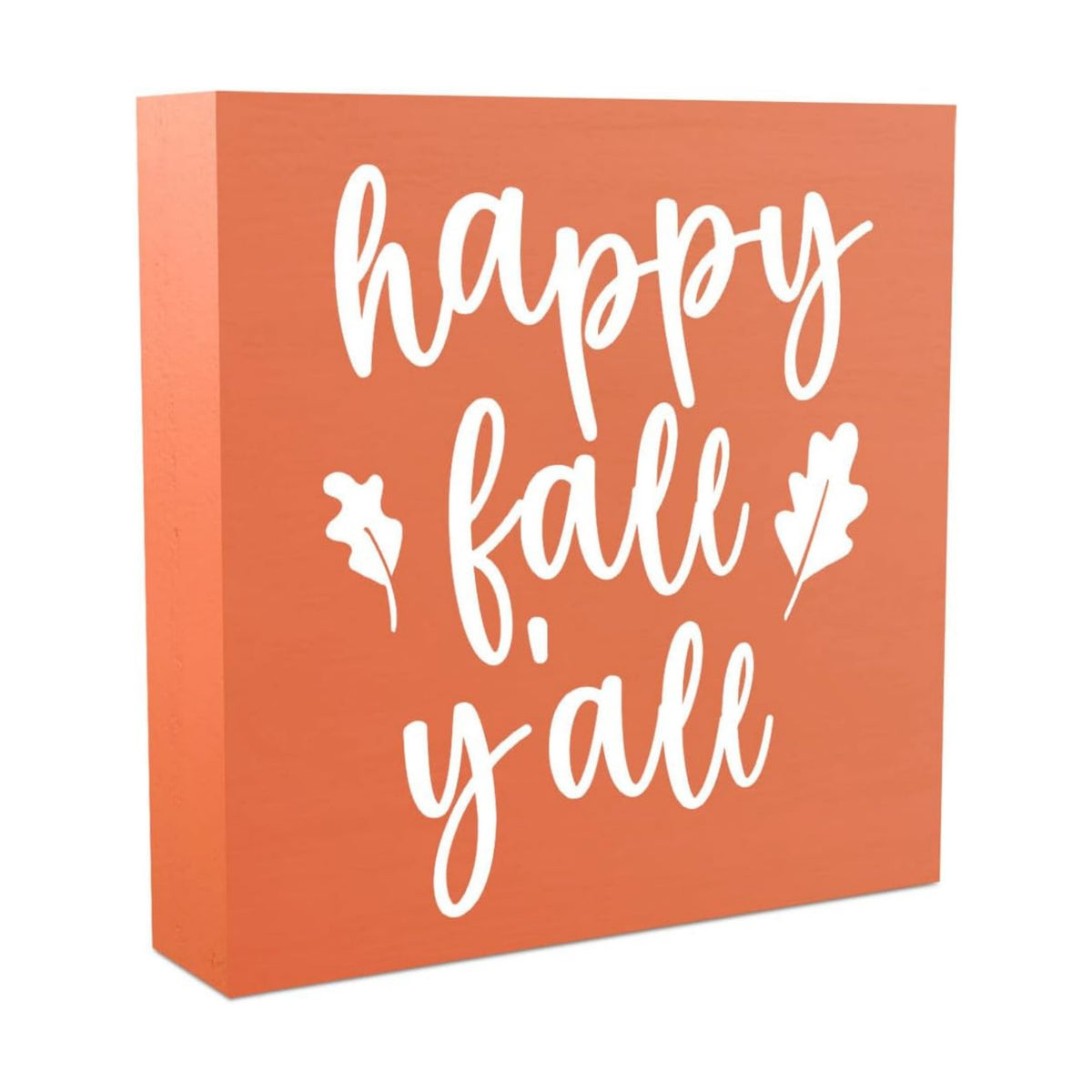 Fall Decor, Fall Decorations for Home Office, Fall Sign, Autumn Maple Leaf Decorations, Happy Fall Y'all Sign, Autumn Desk Shelf Decor 5 X 5 Inch