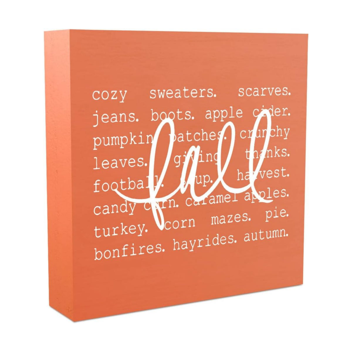 Fall Decor, Fall Decorations for Home Office, Fall Sign, Autumn Pumpkin Sweaters Decorations, Fall Themed Sign, Autumn Desk Shelf Decor 5 X 5 Inch