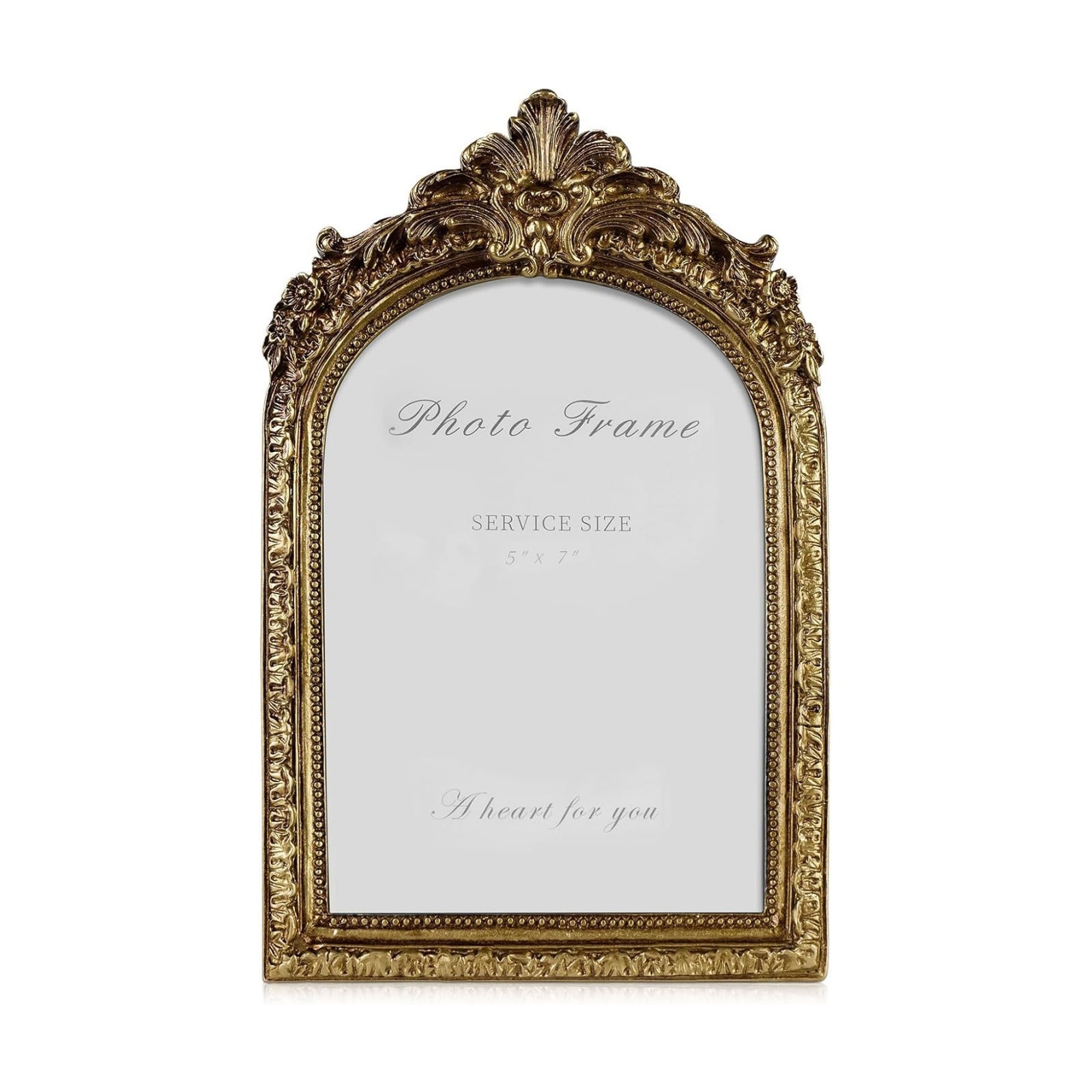 Vintage Picture Frames Gold Frame / Gold Arch / 5 x 7