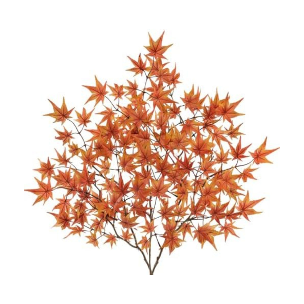 3 Pcs Artificial Maple Leaves Branches 23.6 Inch Fake Fall Maple Plants Autumn Leaf Bushes Faux Silk Foliage for Home Thanksgiving Centerpiece Farmhouse Fireplace Halloween Décor - Orange