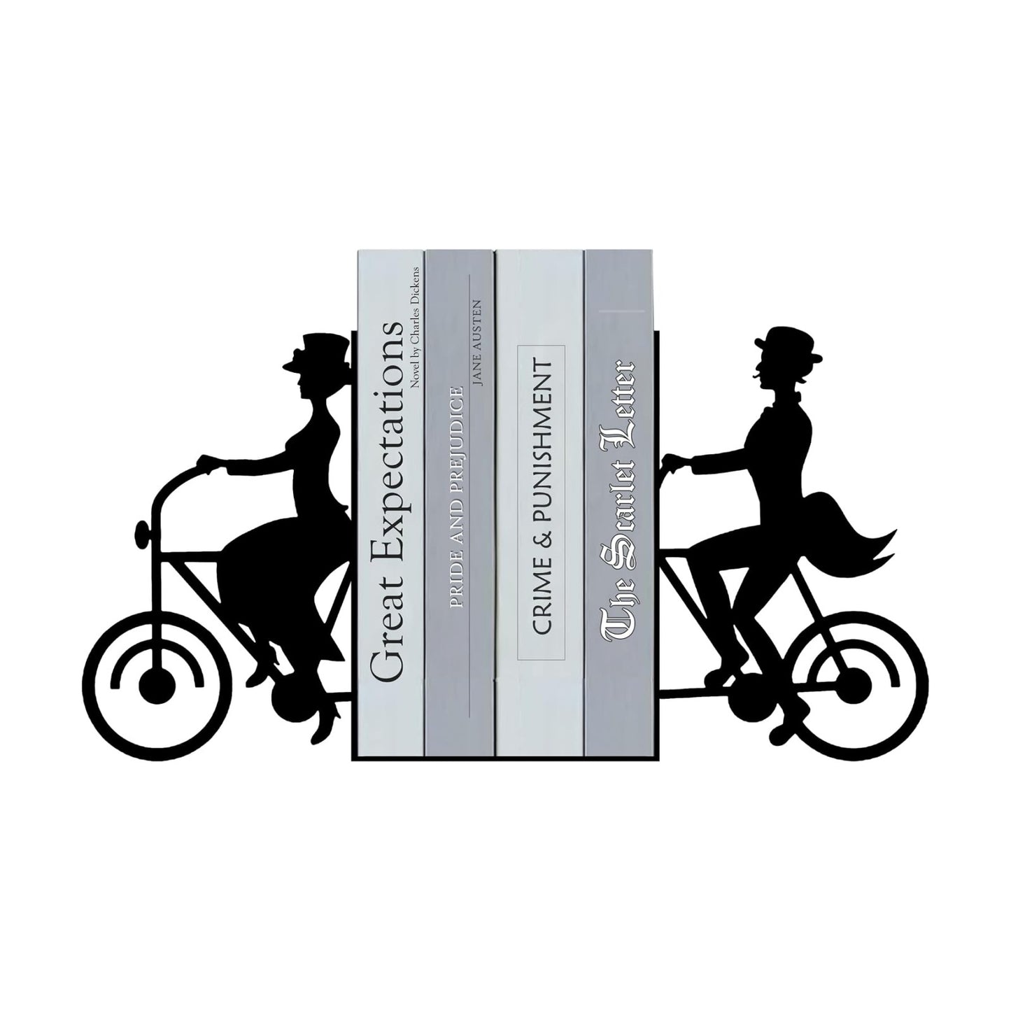 Metal Decorative Book Ends / Retro Cycling / 6.7 x 4.7