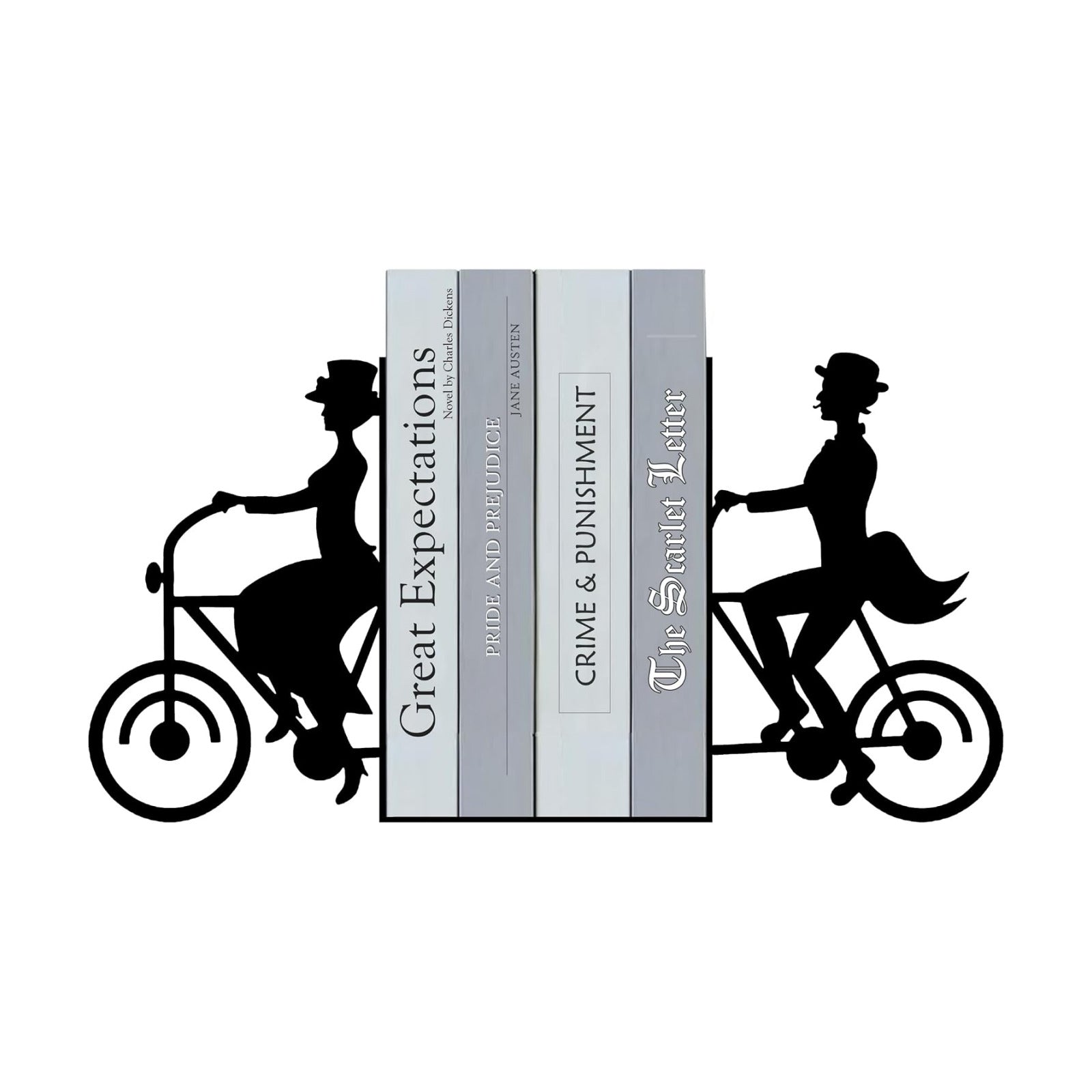 Metal Decorative Book Ends / Retro Cycling / 6.7 x 4.7