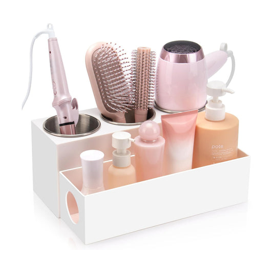 GFWARE Hair Tool Organizer with 3 Stainless Steel Cups, Cooling Hot Tools | Bathroom Vanity Storage, Hair Styling