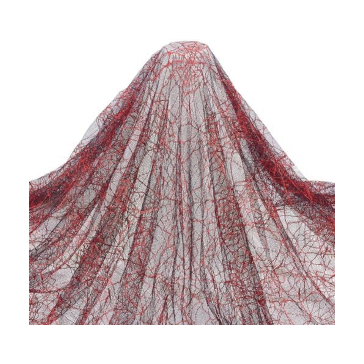 PH PandaHall 70x62 Inch Halloween Skull Lace Fabric Black Red Sewing Fabric Dress Fabric Web Embroidered Lace Floral Lace Fabric for DIY Tablecloth Wedding Headwear Party Overlay Curtains Home Decor