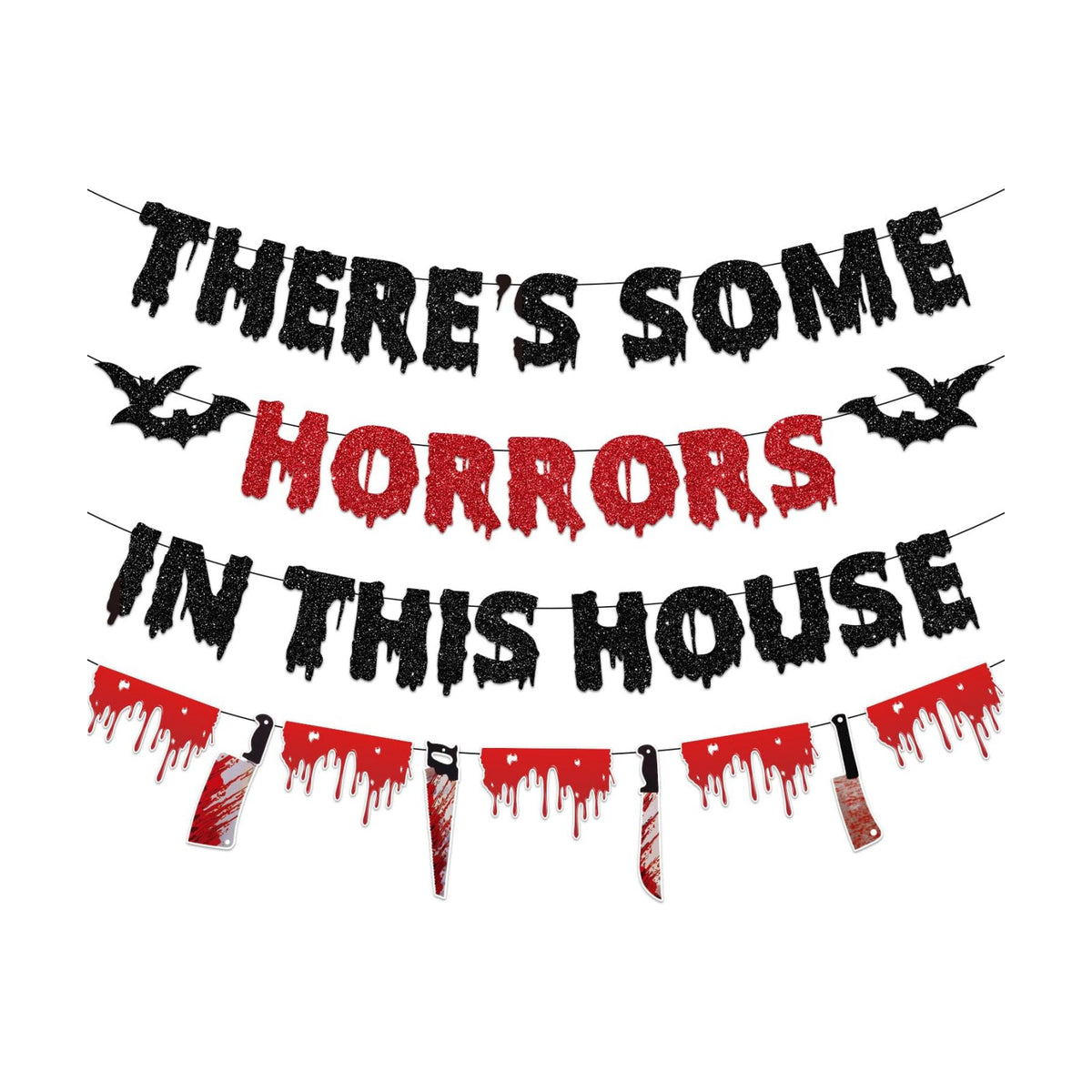 There's Some Horrors in This House Banner, Halloween Party Decorations