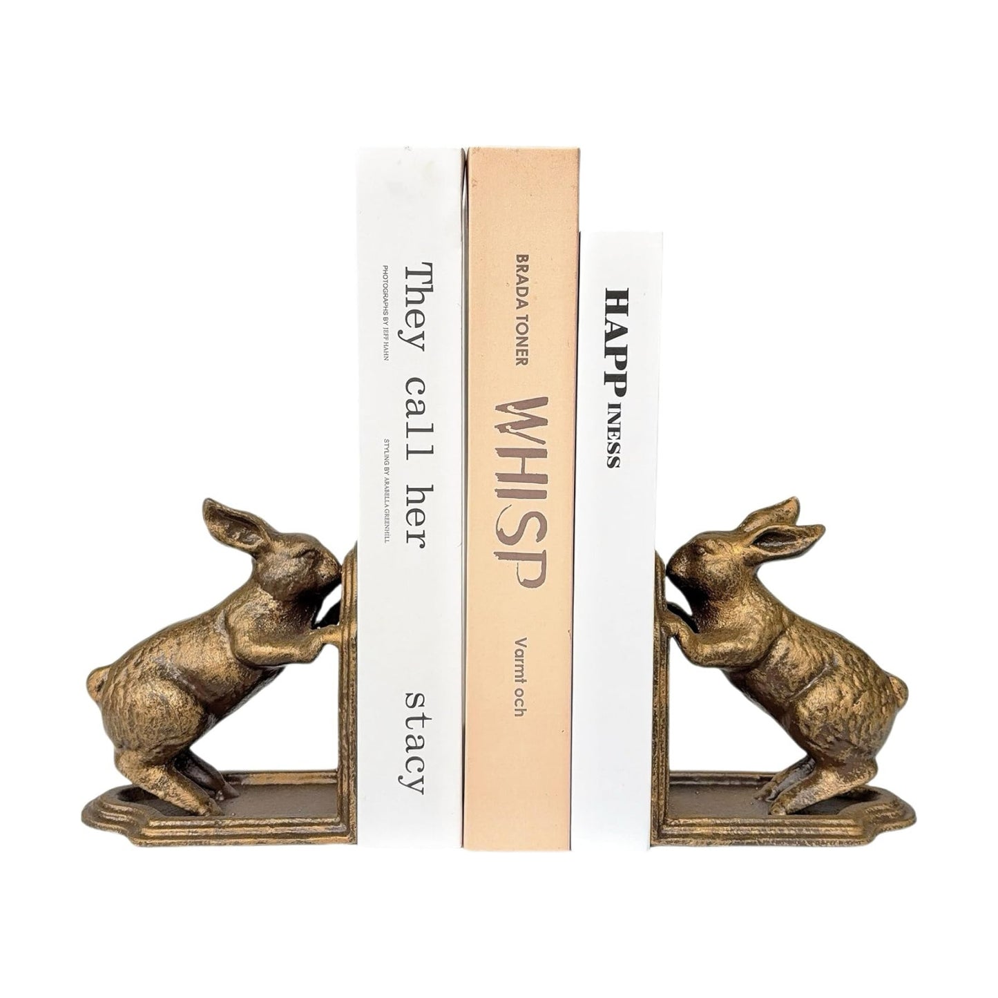 Unique bookends for Heavy / Antique Gold Bunny