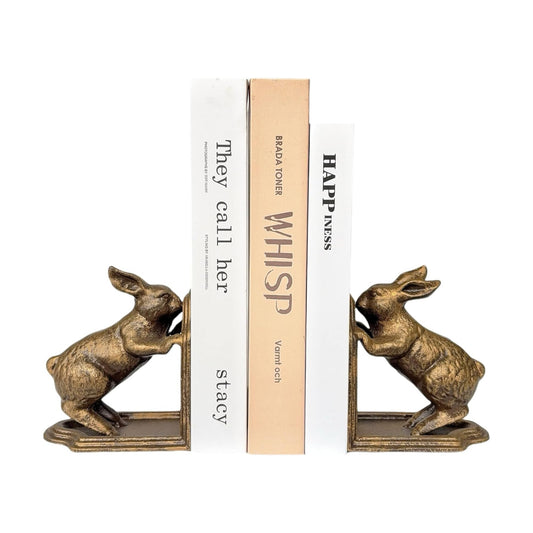 Unique bookends for Heavy / Antique Gold Bunny