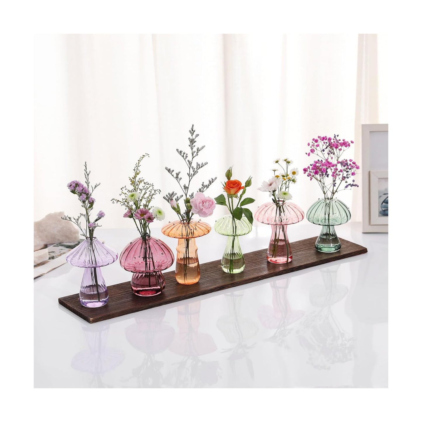 Colored Mushroom Flower Vase / Colorful / Set of 6