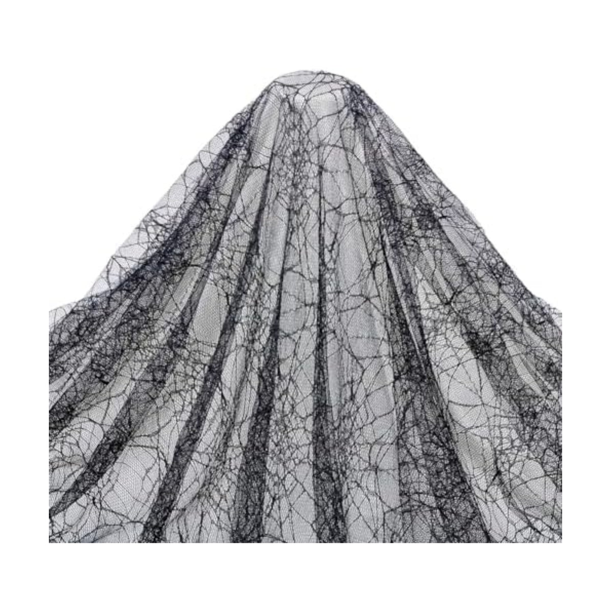 PH PandaHall 70x62 Inch Halloween Spider Web Lace Fabric, Black Lace Web Embroidered Sewing Fabrics Tablecloth Fabrics Lace for DIY Dress Party Overlay Wedding Headwear Curtain Home Decor