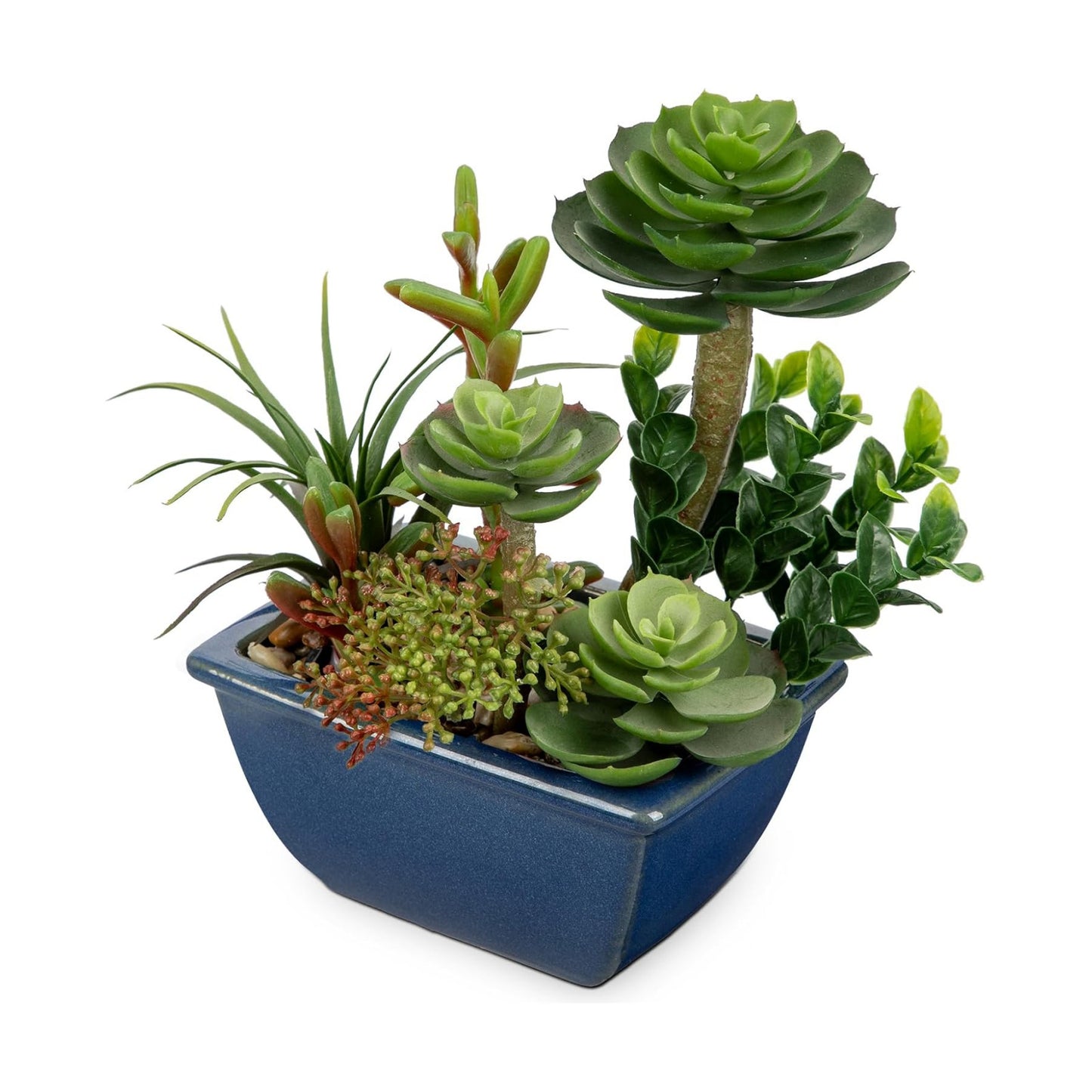 Small Faux Plant Assorted Fake Succulents Plants / Blue