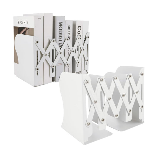 Expandable Metal Book Holder / White / Set of 2