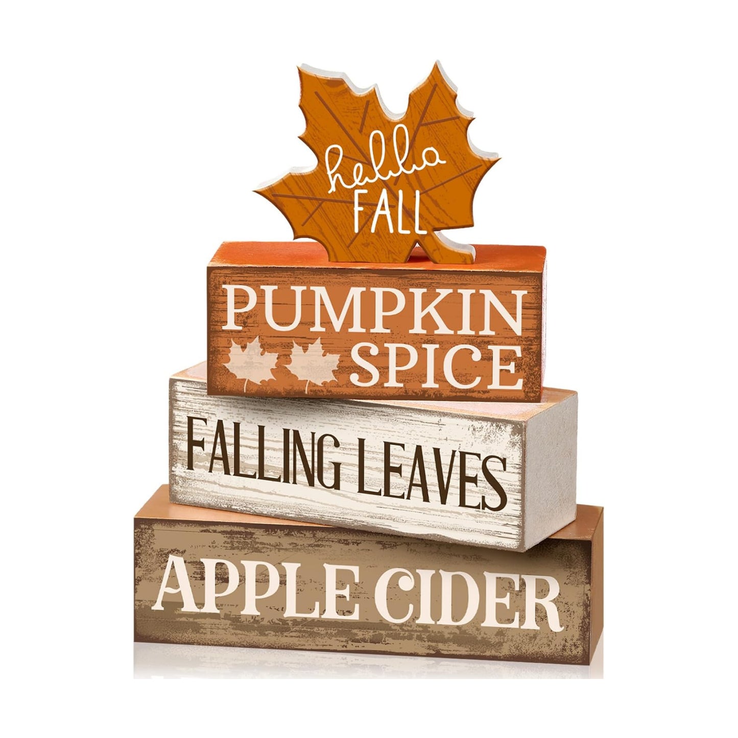 Moucuny 4 Pcs Fall Decor Wooden Maple Leaf Decoration Thanksgiving Decor