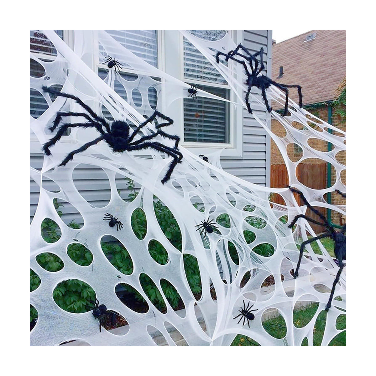 Runleo Giant Spider Webs Halloween Decorations Outdoor Beef Netting Pre-Cut