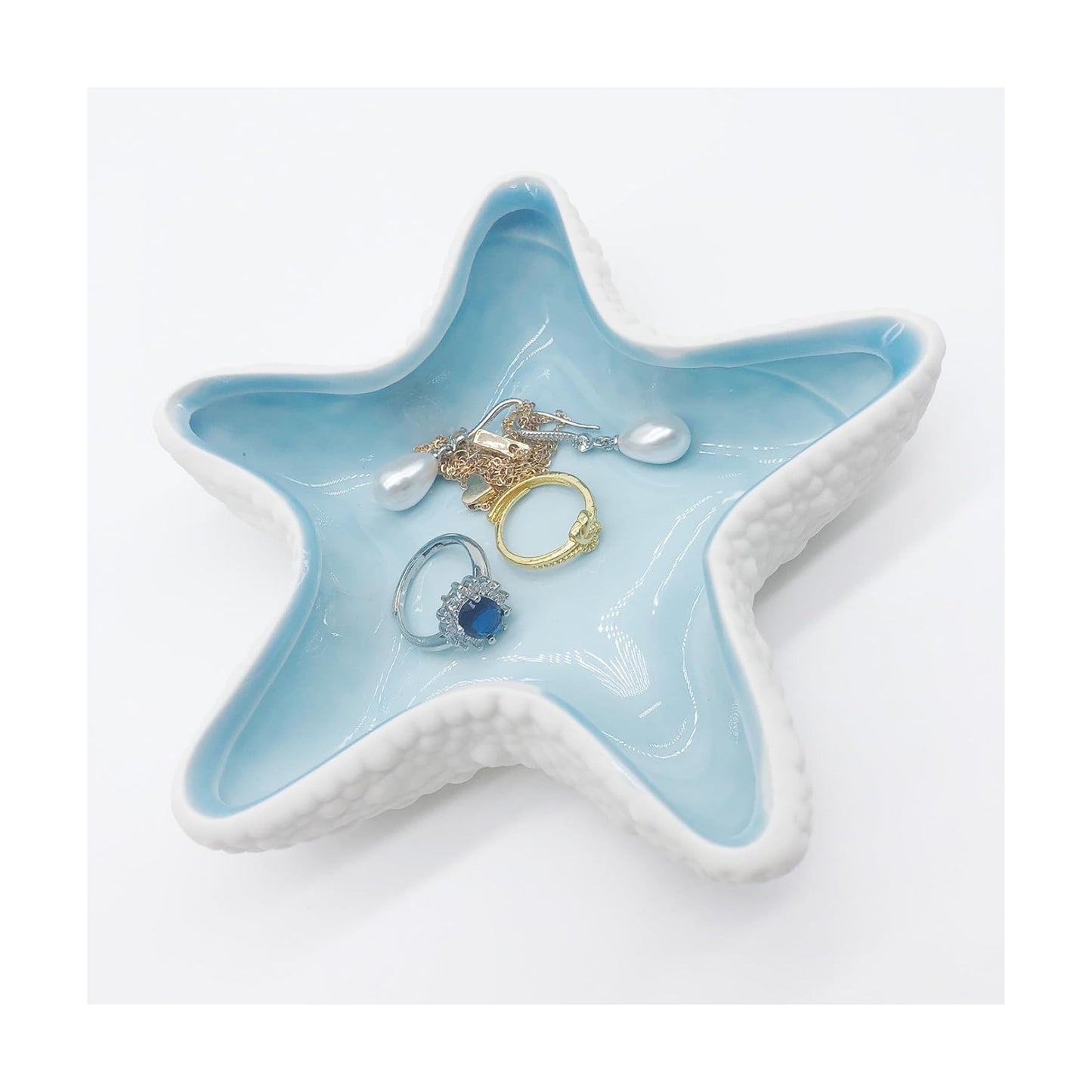 Ceramic Seashell Jewelry Holder Dish / Starfish
