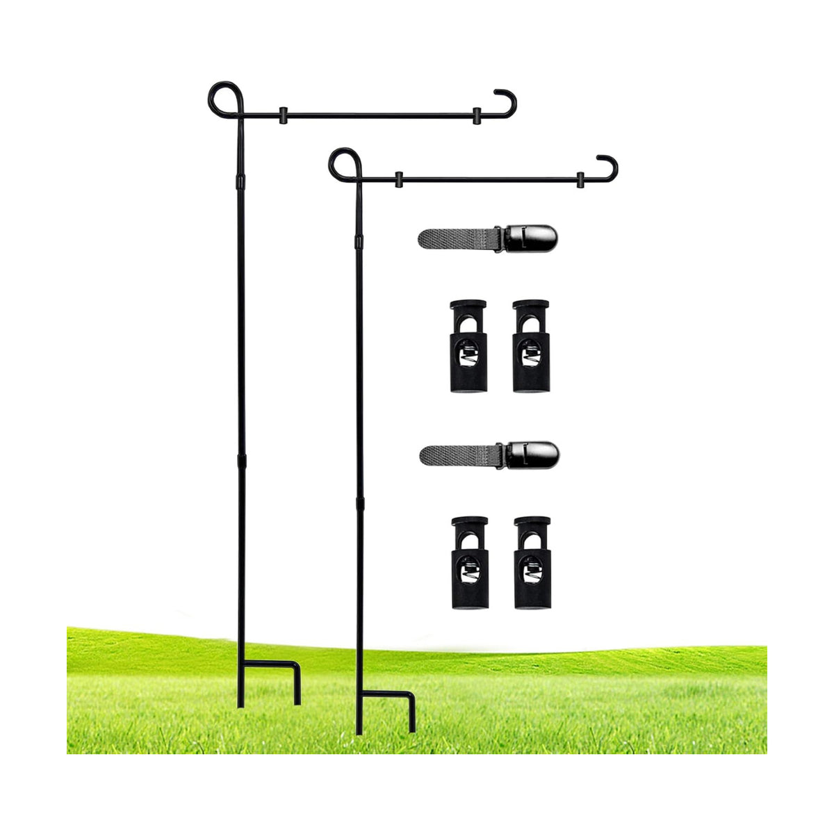 Garden Flag Stand Holder, Yard Flag Pole for Outside, 2Pack