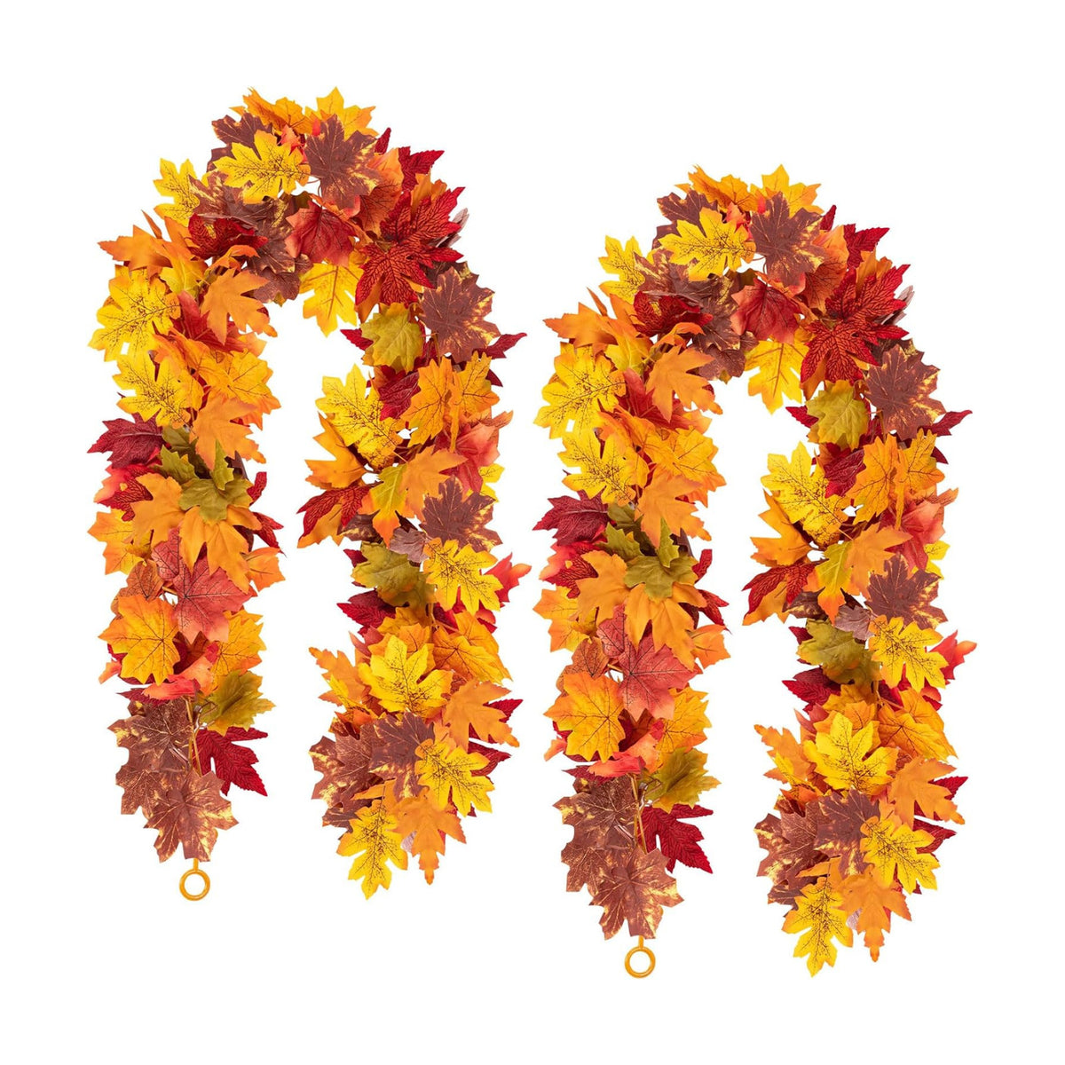Fall Maple Leaf Garland, Yellow, 2PCS, 11.8FT