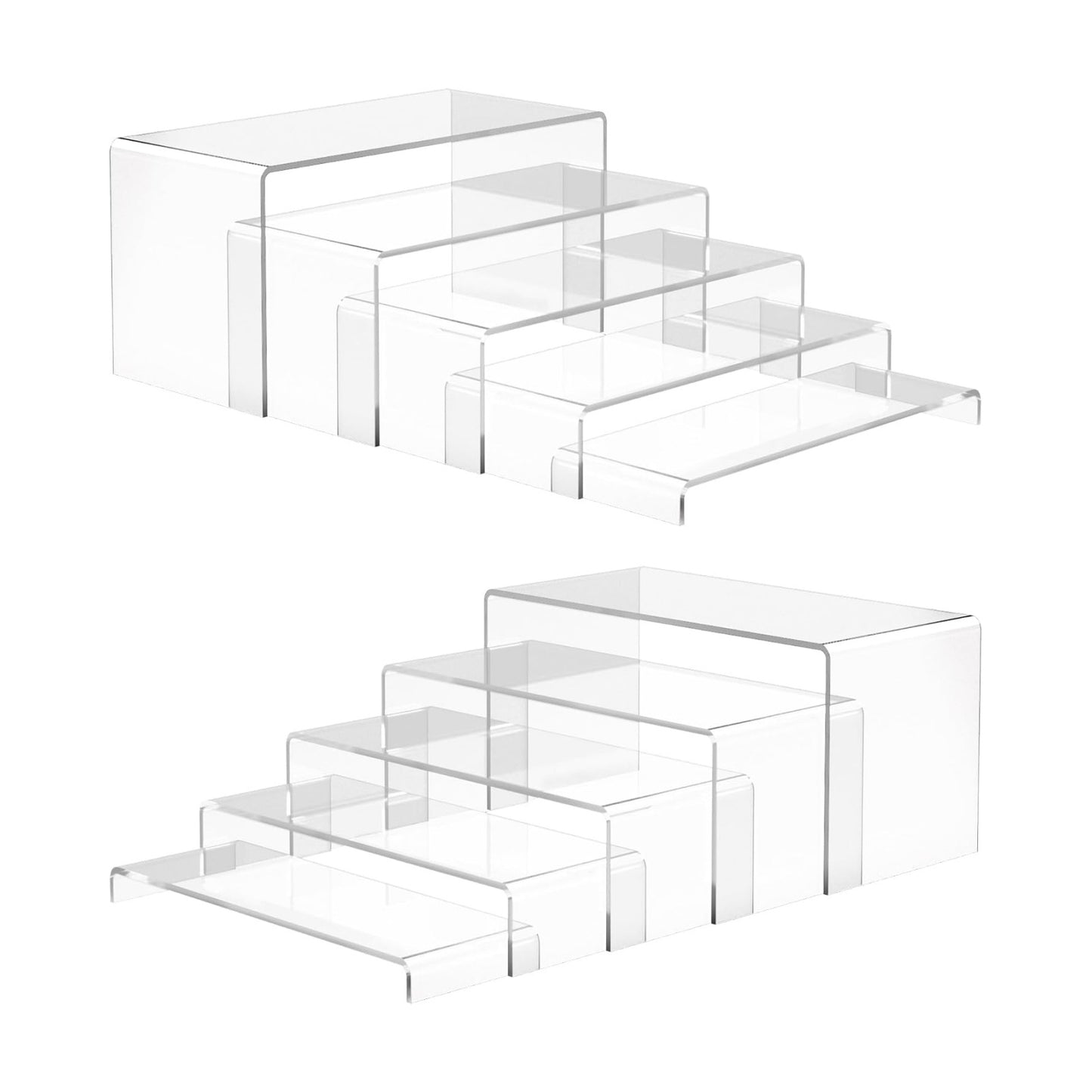 10 Pack Large Acrylic Display Stands, 2 Set(10”L~11”L~12”L) | Perfume Stand Organizer, Clear Cupcake Stand, Display